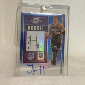 Tyrese Haliburton 2020-21 Panini contenders optic autograph card